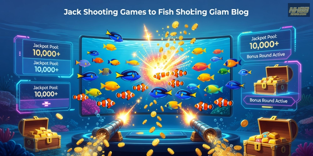 Minh họa giao diện trò chơi bắn cá nổ hũ nh88 với hiệu ứng sống động và phần thưởng hấp dẫn