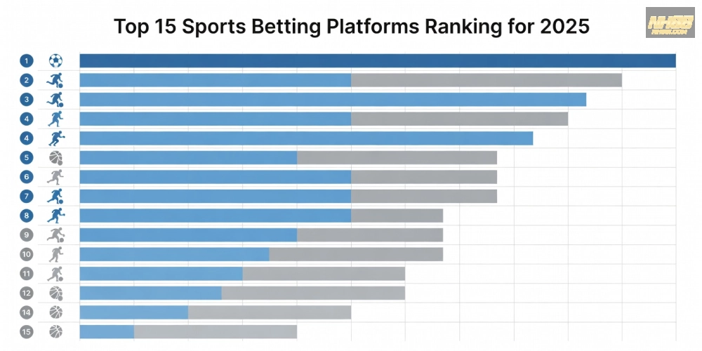 Bảng xếp hạng top nền tảng cá cược thể thao nh88 uy tín năm 2025 với biểu đồ so sánh