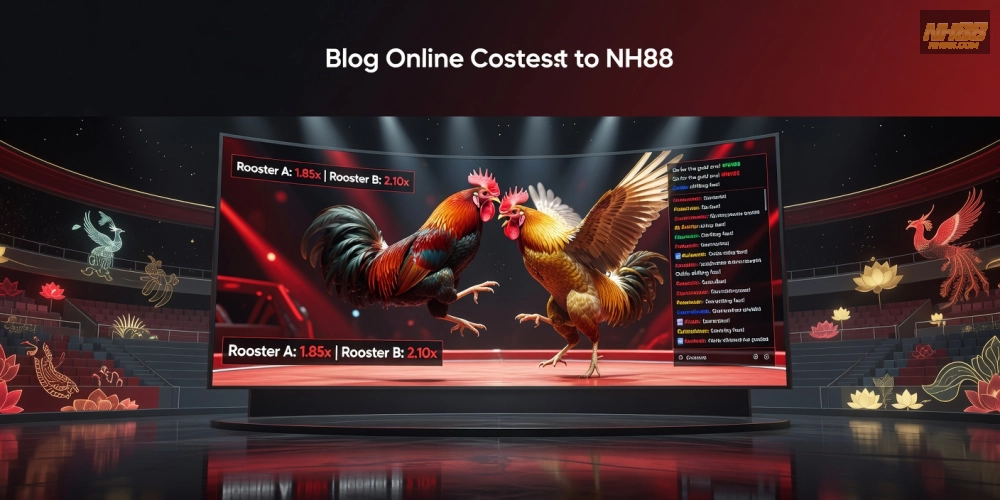 Hình ảnh minh họa khái niệm đá gà trực tuyến trên nền tảng nh88 uy tín năm 2025