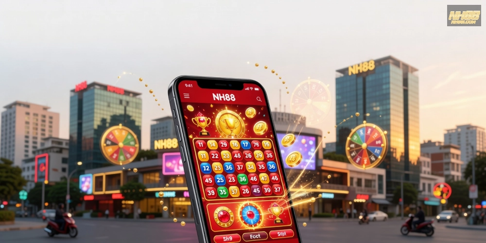 Minh họa khái niệm xổ số kiến thiết nh88 với các yếu tố minh bạch và hấp dẫn