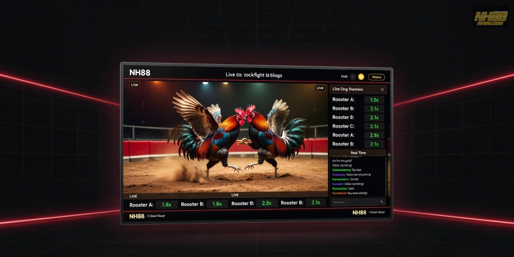 Hình minh họa khái niệm xem đá gà trực tiếp trên nền tảng NH88 với giao diện chuyên nghiệp.