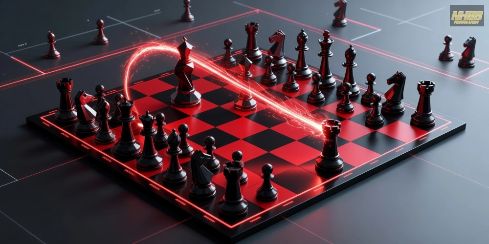 Hình minh họa chiến lược tấn công trong cờ vua trên nền tảng NH88