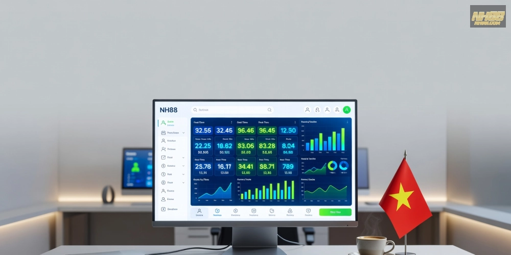 Minh họa khái niệm kết quả xổ số nh88 với biểu đồ số liệu trực tuyến